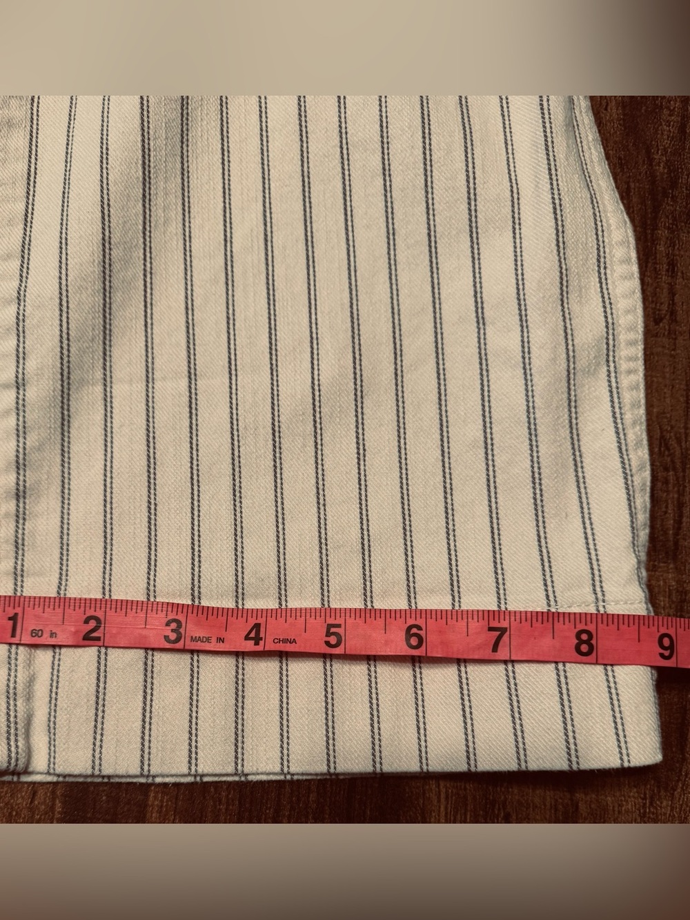 Madewell Women’s Cream Wide-Leg Crop Pants with Black Pinstripes, Sz 27. NWOT - Picture 13 of 15